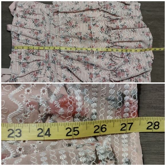 Gianni Bini Ivette Embroider Square Neck Sleeveless A line Floral Dress Size 12 - Picture 9 of 16